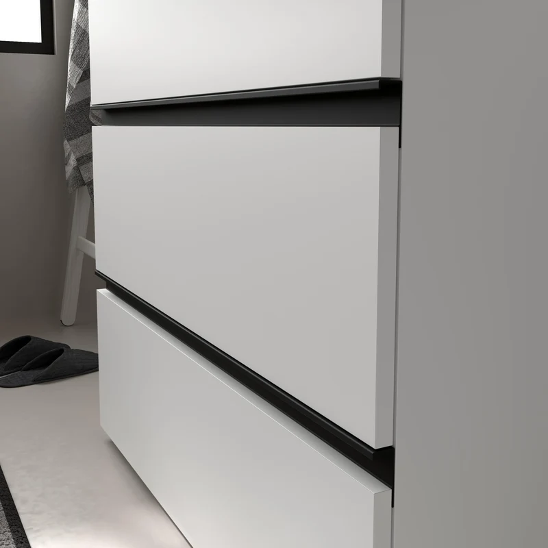 SALGAR 117550 BEQUIA PLUS METAL Mueble de Baño 1 poza Porcelana 110cm Blanco Mate