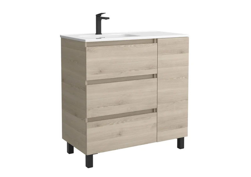 SALGAR 117495 BEQUIA PLUS Mueble de Baño 1 poza Porcelana 110cm Natural