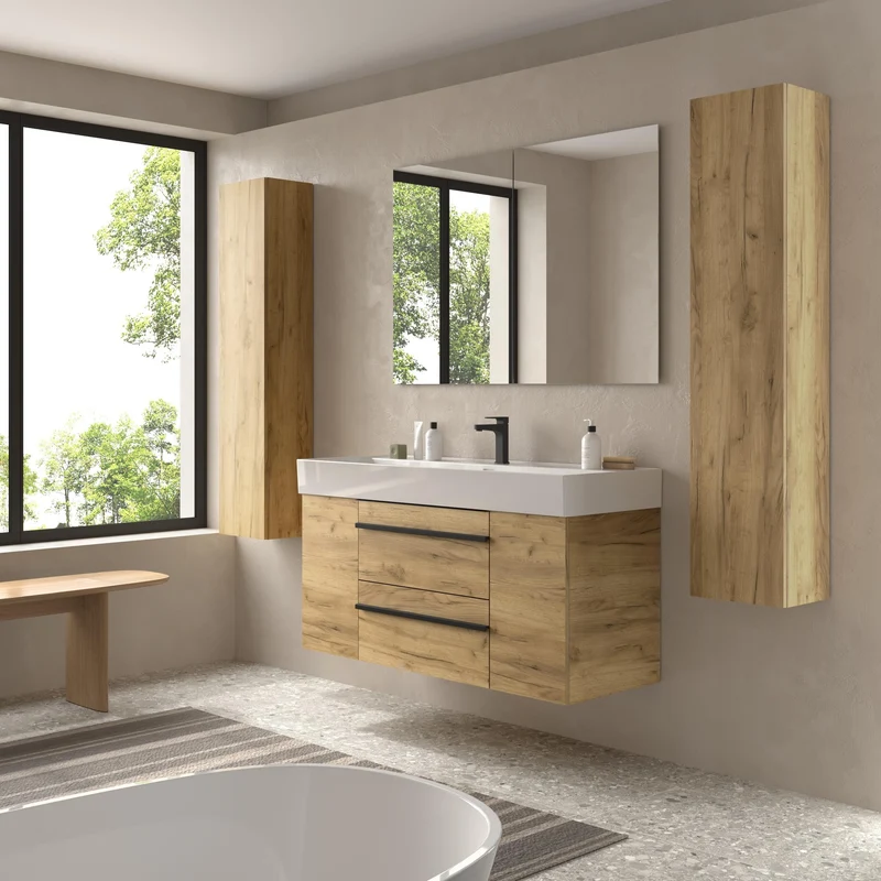 SALGAR 116100 BORN PLUS Mueble de Baño 1 poza Porcelana 120cm Roble