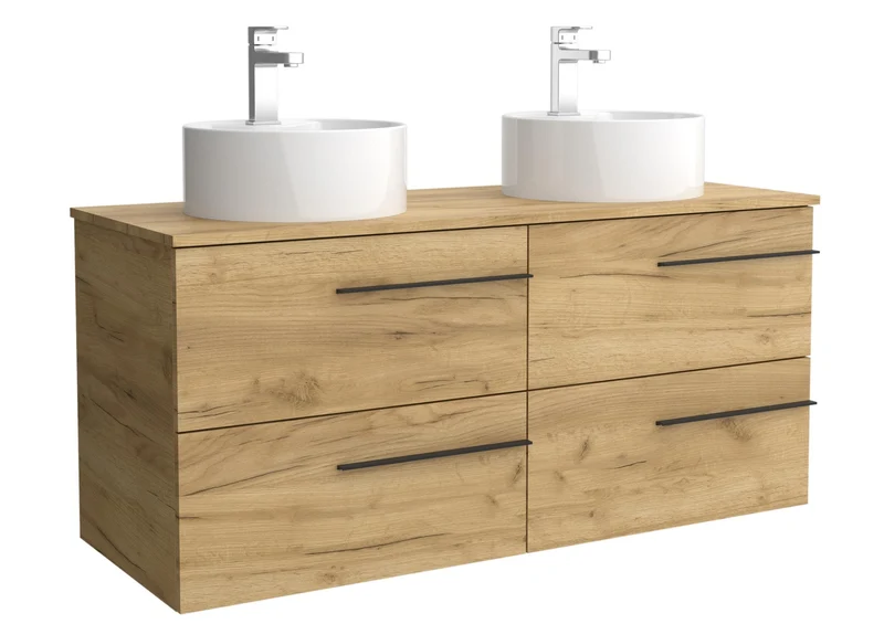 SALGAR 116088 YARA Mueble de Baño 2 pozas Porcelana 120cm Roble