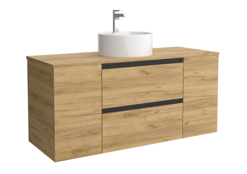 SALGAR 116067 BEQUIA PLUS METAL Mueble de Baño 1 poza Porcelana 120cm Roble