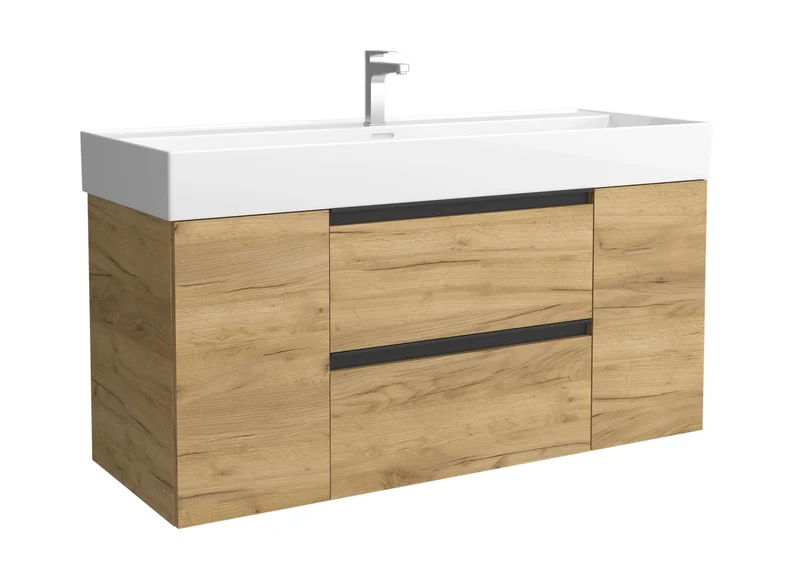 SALGAR 116055 BEQUIA PLUS METAL Mueble de Baño 1 poza Porcelana 120cm Roble