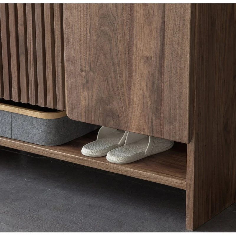 Brilliance Minimalist Black Walnut Wood Shoe Cabinet