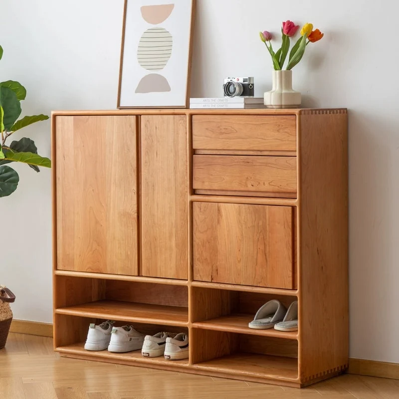 Versatile Cherry Wood Shoe Cabinet for Every Need