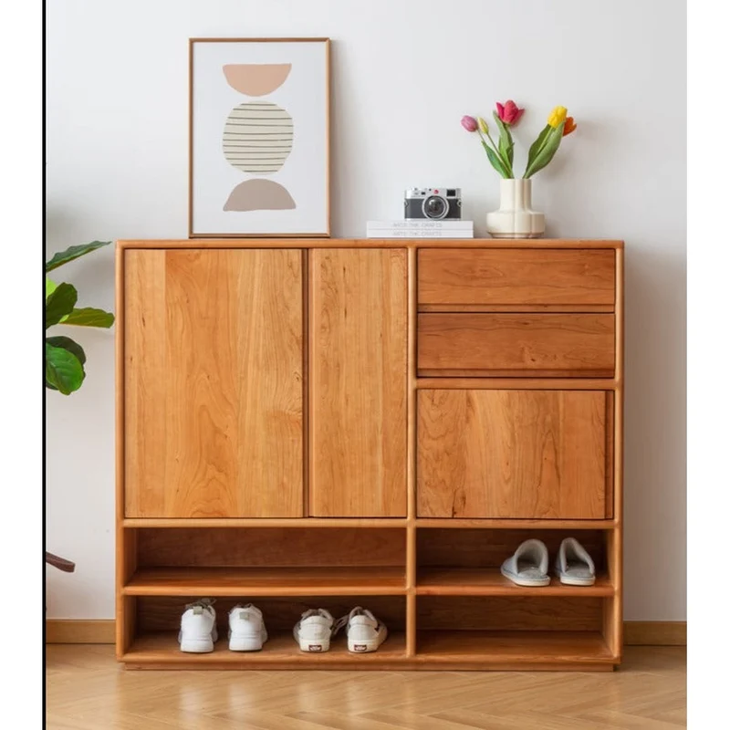 Versatile Cherry Wood Shoe Cabinet for Every Need
