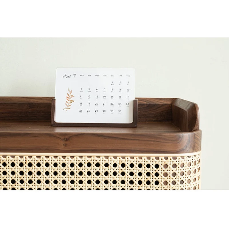 Epicure Solid Walnut Wood Rattan Shoe Cabinet