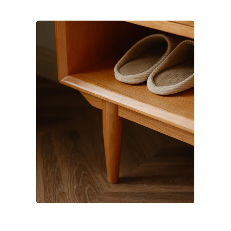 Solid Oak Wood Shoe Cabinet
