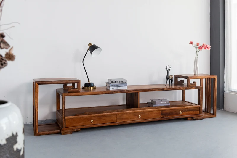 Flare Expendable Monkey Pod Wood TV Stand