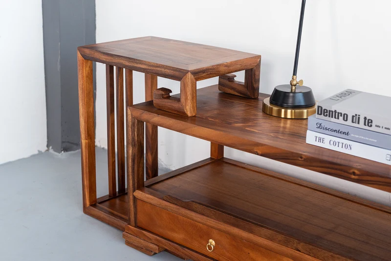 Flare Expendable Monkey Pod Wood TV Stand