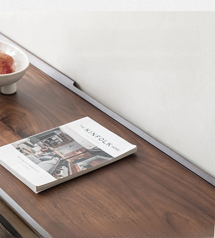 Joint Walnut Slatted TV Stand with Modern Storage Cabinet