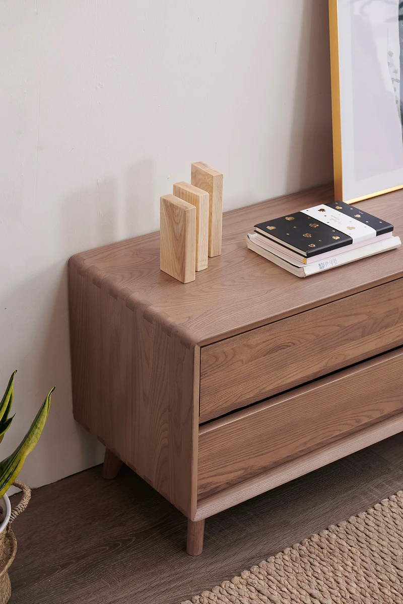 Elysium Balance White Ash Wood TV Table