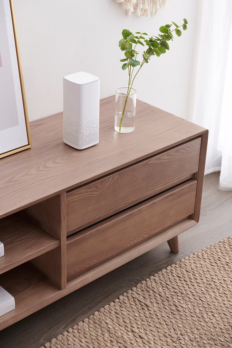 Elysium Balance White Ash Wood TV Table