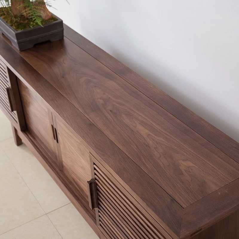 Artisan Crafted Stylish Black Walnut Wood TV Stand