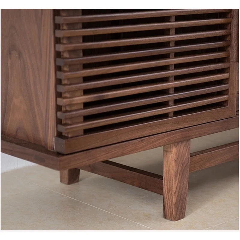 Artisan Crafted Stylish Black Walnut Wood TV Stand