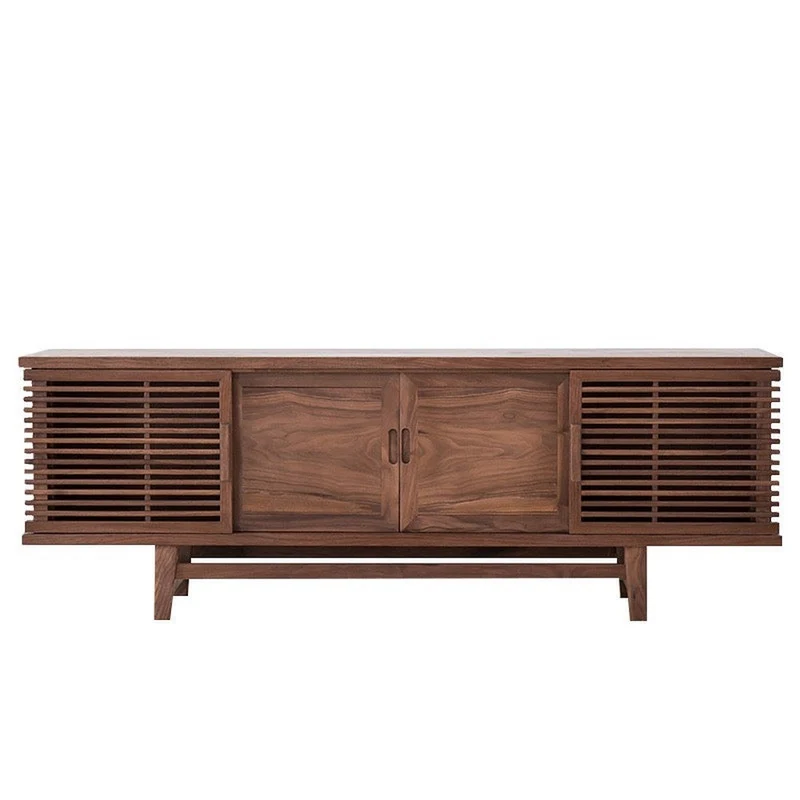 Artisan Crafted Stylish Black Walnut Wood TV Stand
