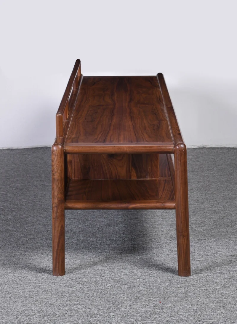 Chinese Open Style Black Walnut Wood TV Cabinet
