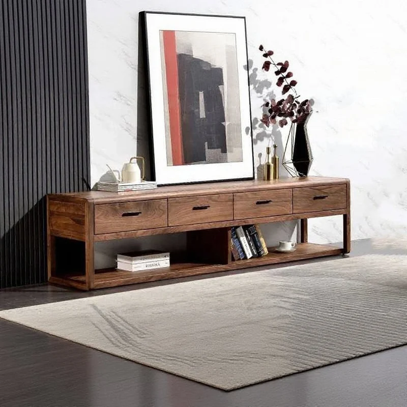 Spark Open Space TV Cabinet in Black Walnut Wood