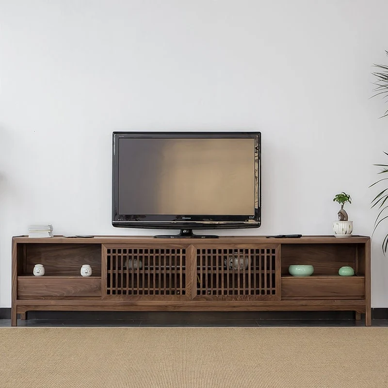 Quest Japanese Style TV Cabinet in Black Walnut Wood
