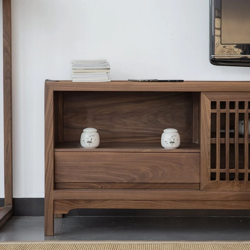 Quest Japanese Style TV Cabinet in Black Walnut Wood