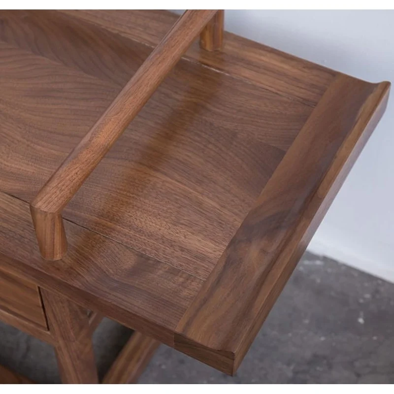 Sleek Simplicity Chinese Style Black Walnut Wood TV Stand