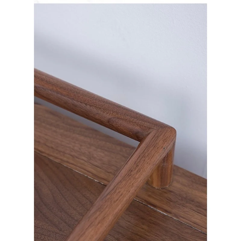 Sleek Simplicity Chinese Style Black Walnut Wood TV Stand