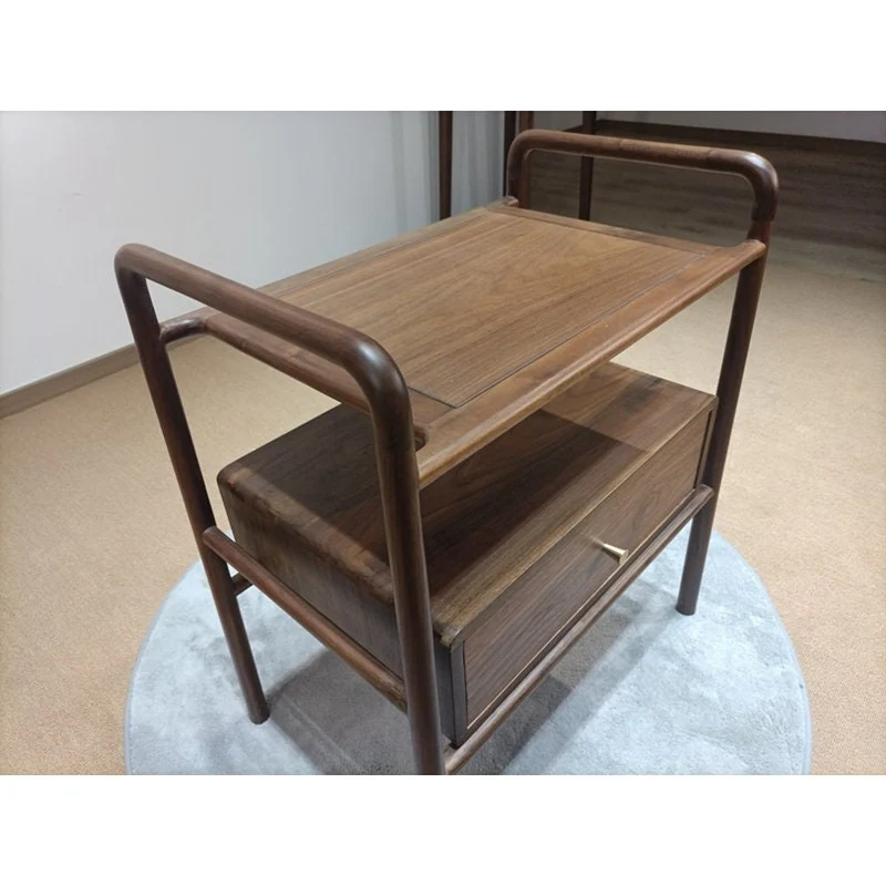Vintage Mid Century Drexel Parallel Black Walnut Wood Side End Table Nightstand