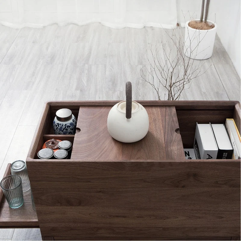 Elemental Solid Black Walnut Tea and Small Things Side Table