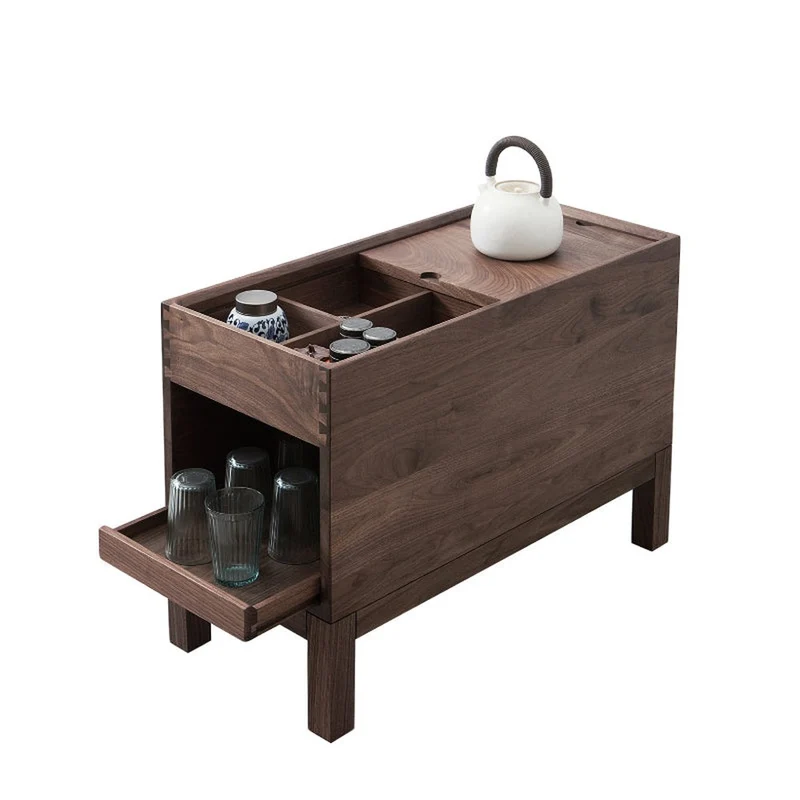 Elemental Solid Black Walnut Tea and Small Things Side Table