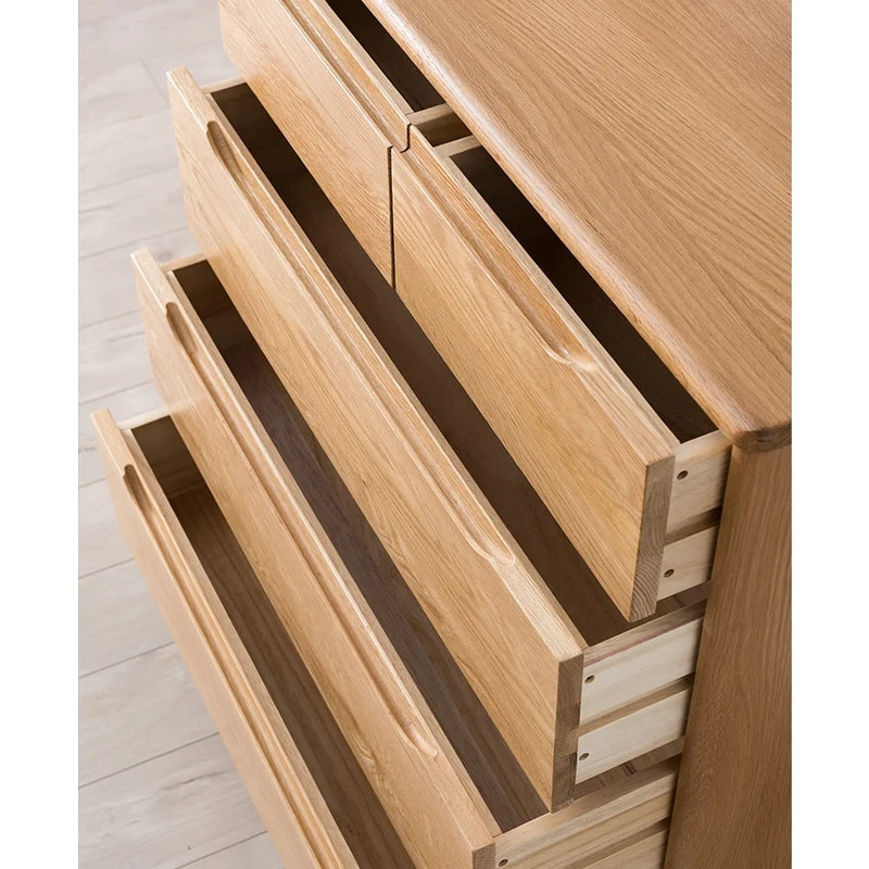 White Oak Wood Chest of Drawers Dresser
