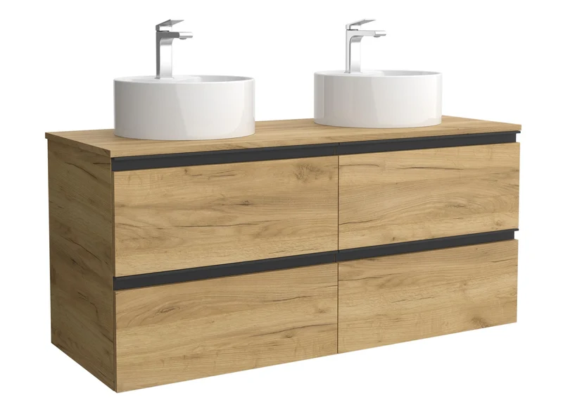 SALGAR 115978 BEQUIA METAL Mueble de Baño 140cm Roble