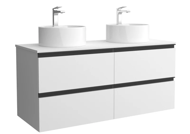 SALGAR 115977 BEQUIA METAL Mueble de Baño 140cm Blanco Mate