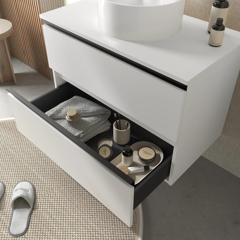 SALGAR 115974 BEQUIA METAL Mueble de Baño 120cm Blanco Mate