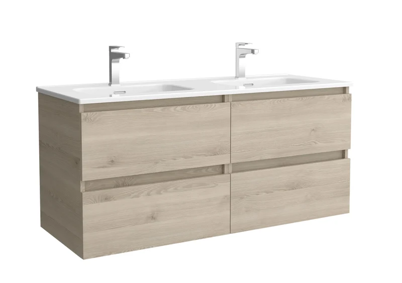 SALGAR 115830 BEQUIA Mueble de Baño 2 pozas Porcelana 120cm Natural