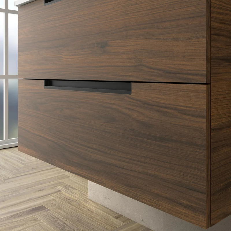 SALGAR 122015 LENI Mueble+Lavabo LISBOA 2 Senos 140cm Nogal