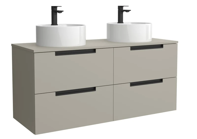 SALGAR 122013 LENI Mueble+Lavabo LISBOA 2 Senos 140cm Gris mate