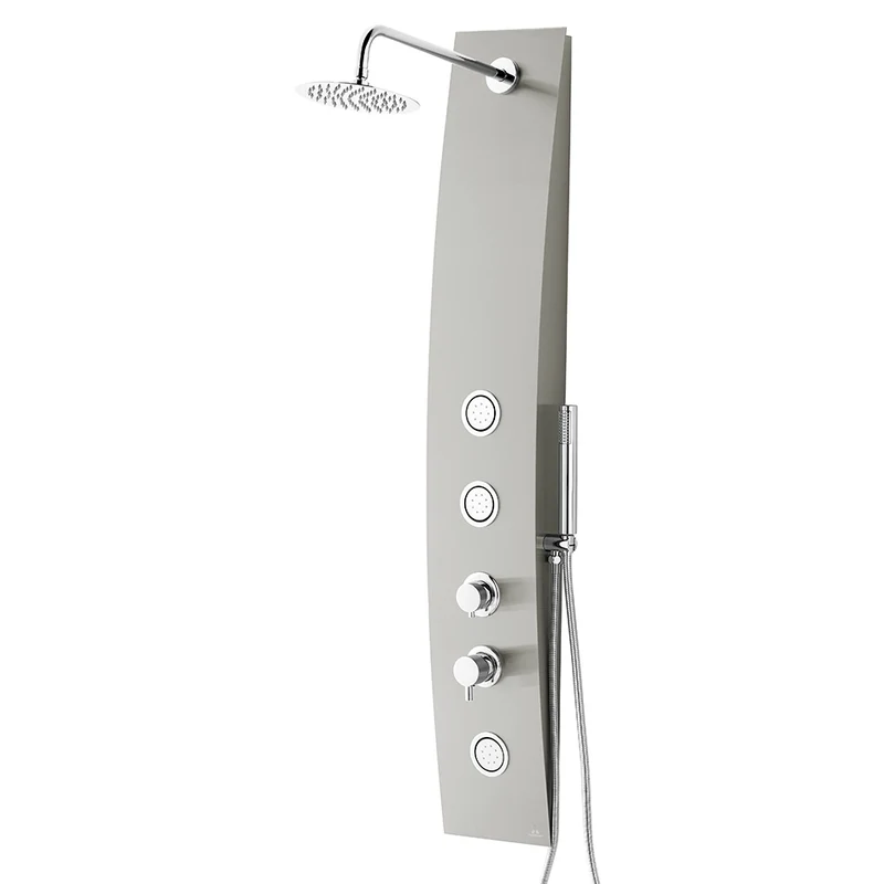 Columna Hidromasaje YARIS de Aquassent | Acero Inoxidable | 3 Jets Orientables | Efecto Lluvia | Anti-Cal