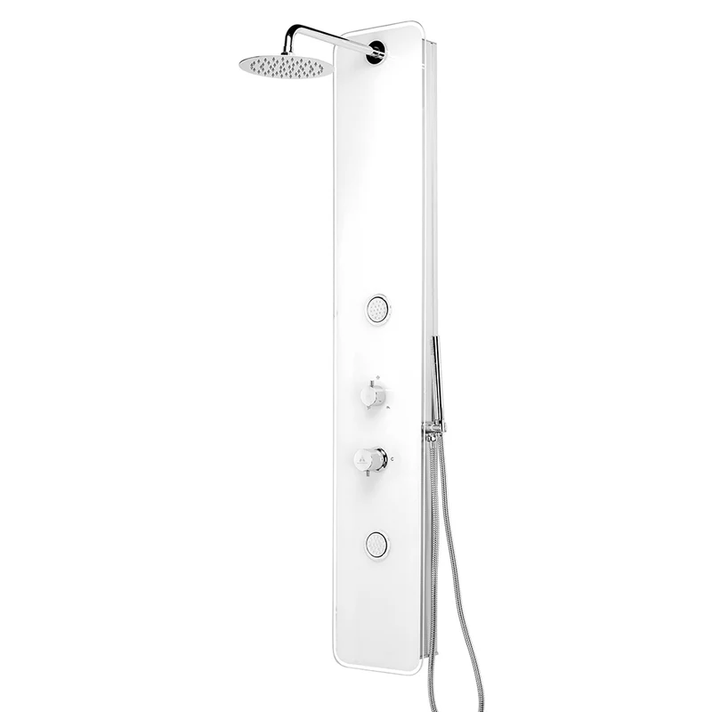 Columna Hidromasaje TOUS 150cm | Cristal Securit y Aluminio | 3 Funciones: Lluvia, Jets y Ducha Mano | Anti-Cal
