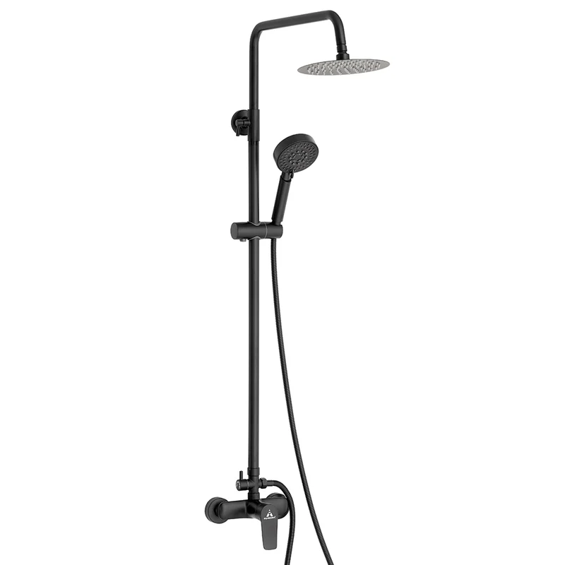 Kit Ducha Monomando SAYRO Aquassent | Barra Extensible 83-128 cm | Rociador Extraplano 20 cm | Ahorro de Agua