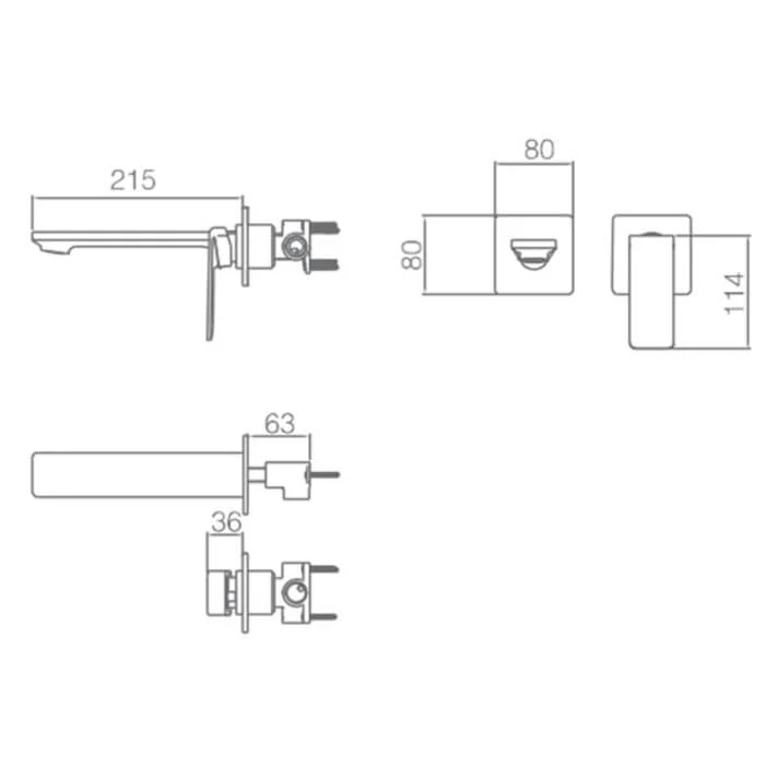 Grifo De Lavabo Empotrado Negro Mate FIJI | Monomando | Diseño Minimalista | Imex