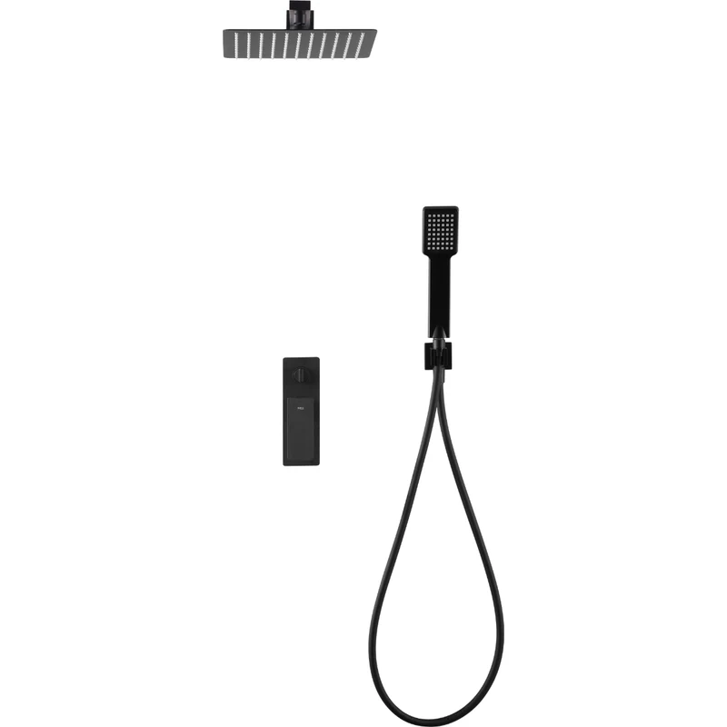 Conjunto Ducha Empotrado Negro Mate FIJI | Sistema Empotrado Completo | Diseño Minimalista | Imex
