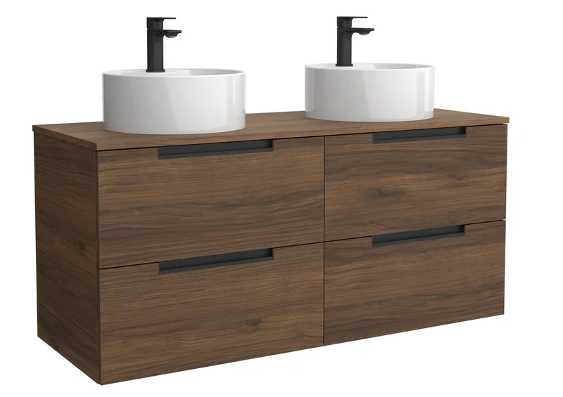 SALGAR 122011 LENI Mueble+Lavabo LISBOA 2 Senos 120cm Nogal