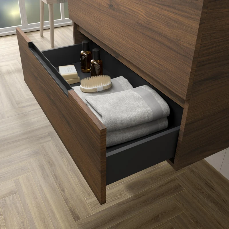 SALGAR 122011 LENI Mueble+Lavabo LISBOA 2 Senos 120cm Nogal