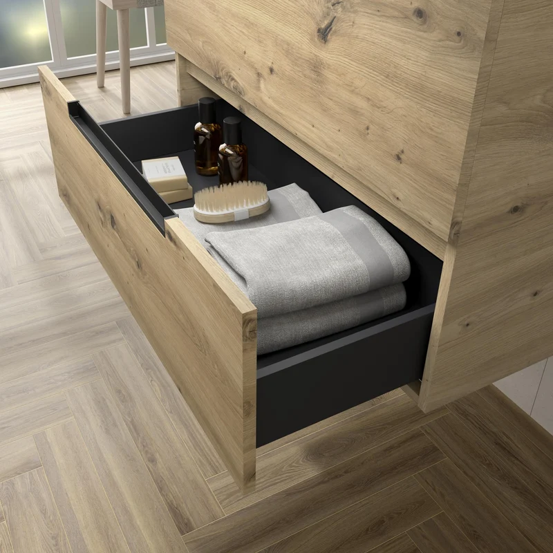 SALGAR 122010 LENI Mueble+Lavabo LISBOA 2 Senos 120cm Roble