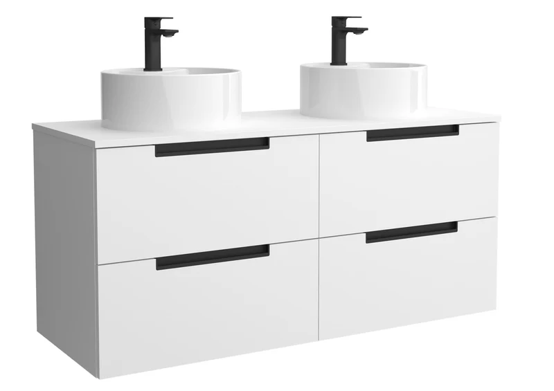 SALGAR 122008 LENI Mueble+Lavabo LISBOA 2 Senos 120cm Blanco Mate