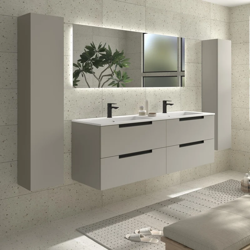 SALGAR 121989 LENI Mueble+Lavabo VILNA 160cm Gris mate