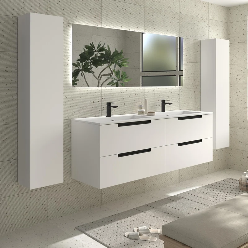 SALGAR 121988 LENI Mueble+Lavabo VILNA 160cm Blanco Mate