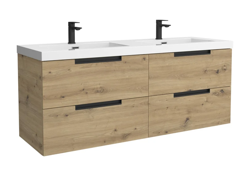 SALGAR 121986 LENI Mueble+Lavabo TOSCANA 2 Senos 140cm Roble