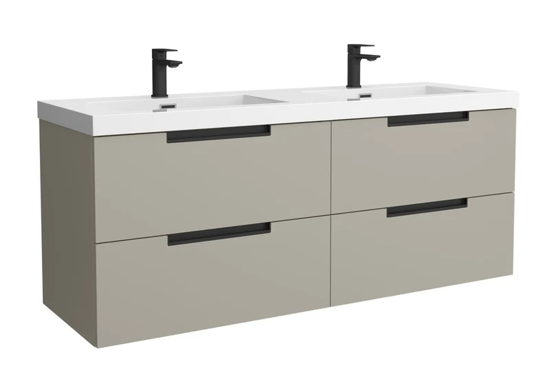 SALGAR 121985 LENI Mueble+Lavabo TOSCANA 2 Senos 140cm Gris mate