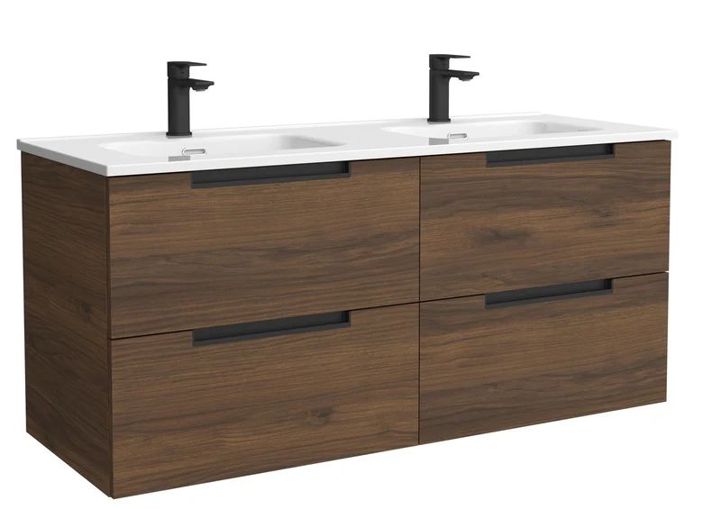 SALGAR 121983 LENI Mueble+Lavabo IBON 2 Senos 120cm Nogal