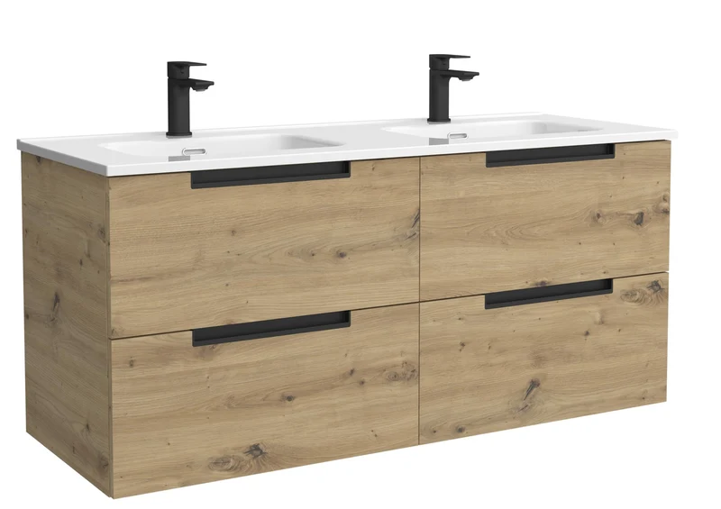 SALGAR 121982 LENI Mueble+Lavabo IBON 2 Senos 120cm Roble